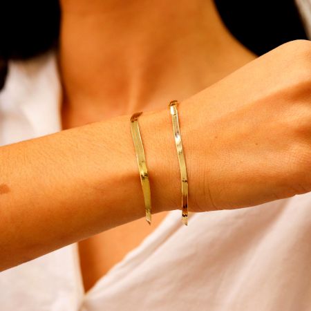 Two Delicate Snake chain Bracelets Set, Dainty Bracelet Set, Two Minimalist Bracelets